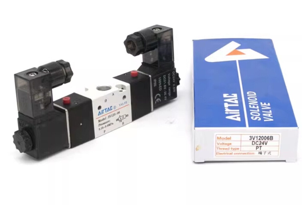 Pneumatic Valve (Solenoid) 3W2P 3V120-06-B DC24V 1/8"