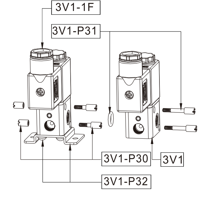 3V1 Valve accessory - Screws set 3V1-P30