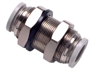 Pneumatic Bulkhead Union Straight Fitting PM6 6mm 