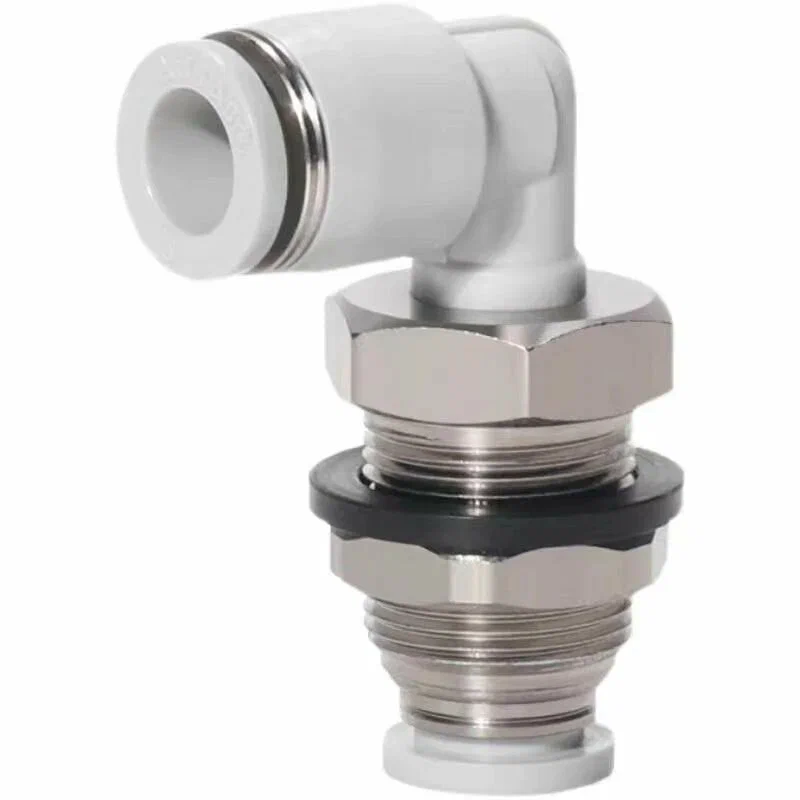 Pneumatic Bulkhead Union Elbow Fitting PLM6 6mm 